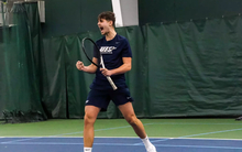 UIS Tennis Player Miran Todorovic celebrates a point