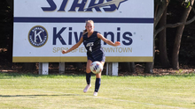 Abby Vaughn playing soccer at Kiwanis Stadium