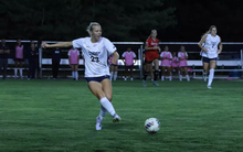 Abigail Roy playing soccer, UIS defender