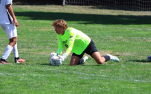 Landon Amick in goal