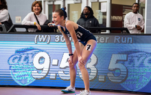Madelyn Miller-Ross after winning GLVC title in the 3k