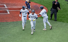 Kaden Griffitts after hitting a home run
