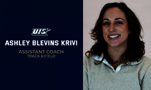 Ashley Blevins Krivi, Assistant Coach, Track & Field, a photo of Blevins, UIS Athletics logo