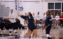 Bella Hodges playing volleyball
