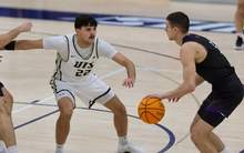 Colin Schuler playing basketball