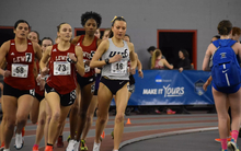 Maddie Miller racing indoor track