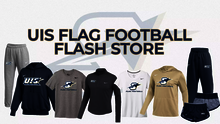 Flag Football Flash Store graphic featuring multiple gear options with UIS logos