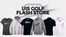  UIS Golf Flash Store graphic. Assorted Prairie Stars gear in blue, white, and gray.