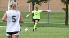Gigi Yurevich in goal for the UIS prairie stars