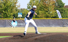 Graham Kasey pitching for UIS baseball