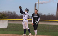 Taylor Ford celebrates on base