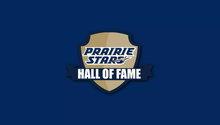 Prairie Stars Hall of Fame logo on UIS blue background
