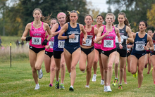 front runners in GLVC cross country race
