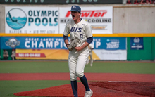 Seth Masters celebrates strikeout