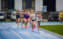 Lillian Buzani and Camille Terre running outdoor track