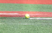 Softball on field 