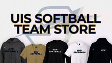 UIS Softball Team Store, images of store items including t-shirts and jackets