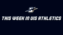 This Week in UIS Athletics, UIS "S" logo, white text on UIS blue background