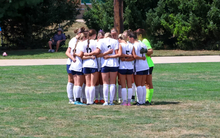 UIS women's soccer huddle