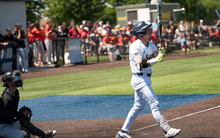 Kaden Griffitts hitting home run at UIS baseball field