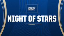Night of Stars graphic. Navy and gold accents