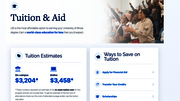 Tuition estimates and ways to save at university webpage.