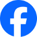 Facebook logo, a blue circle with a white f in the middle