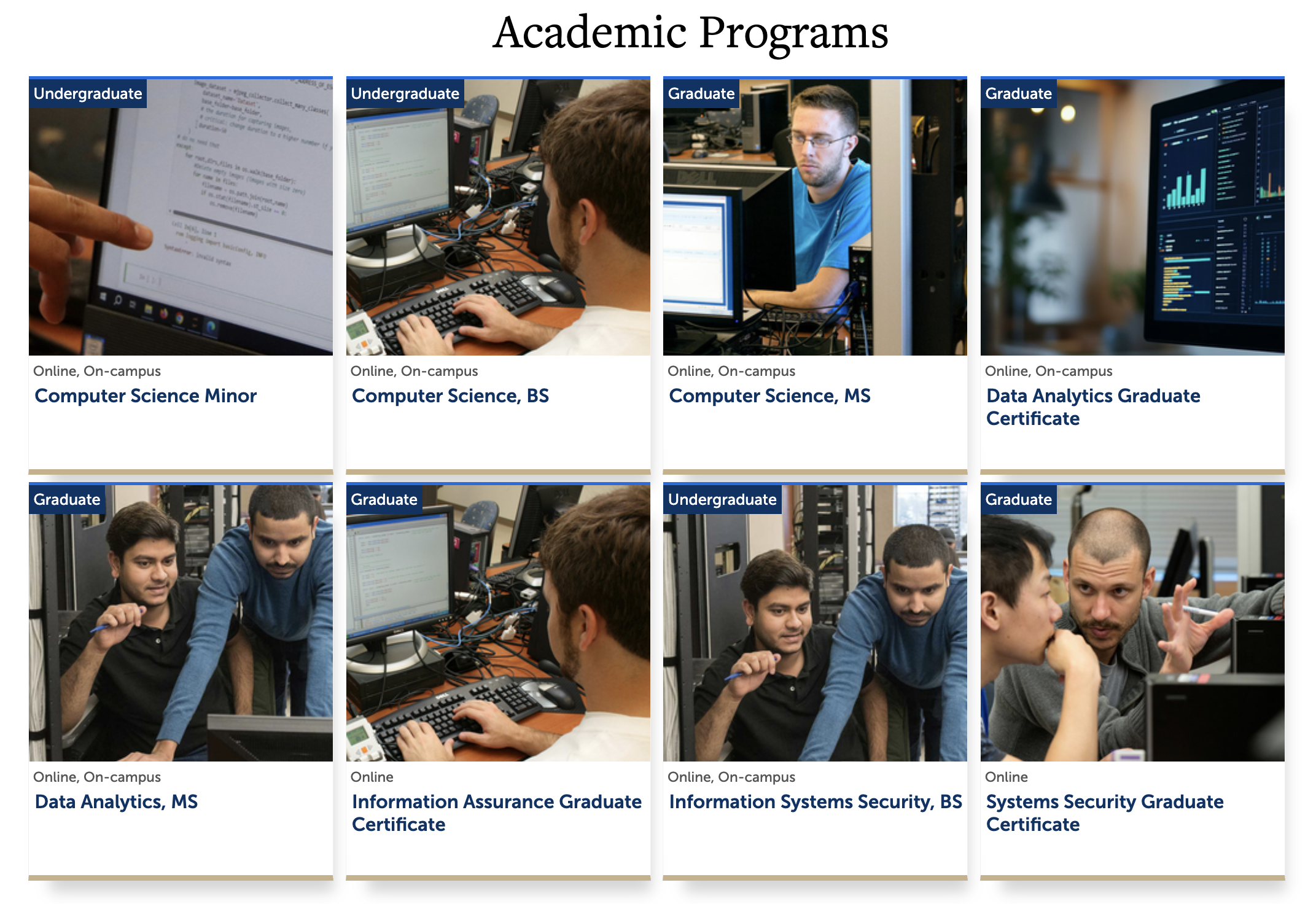 screenshot of Programs of Study feed