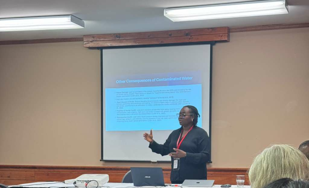 Attendees listen to a presentation in the conference room at Starved Rock Lodge