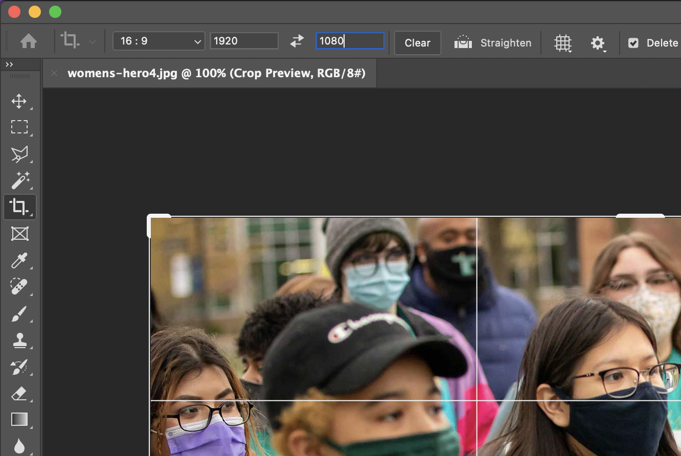screenshot of where the ratio text boxes are for the crop tool