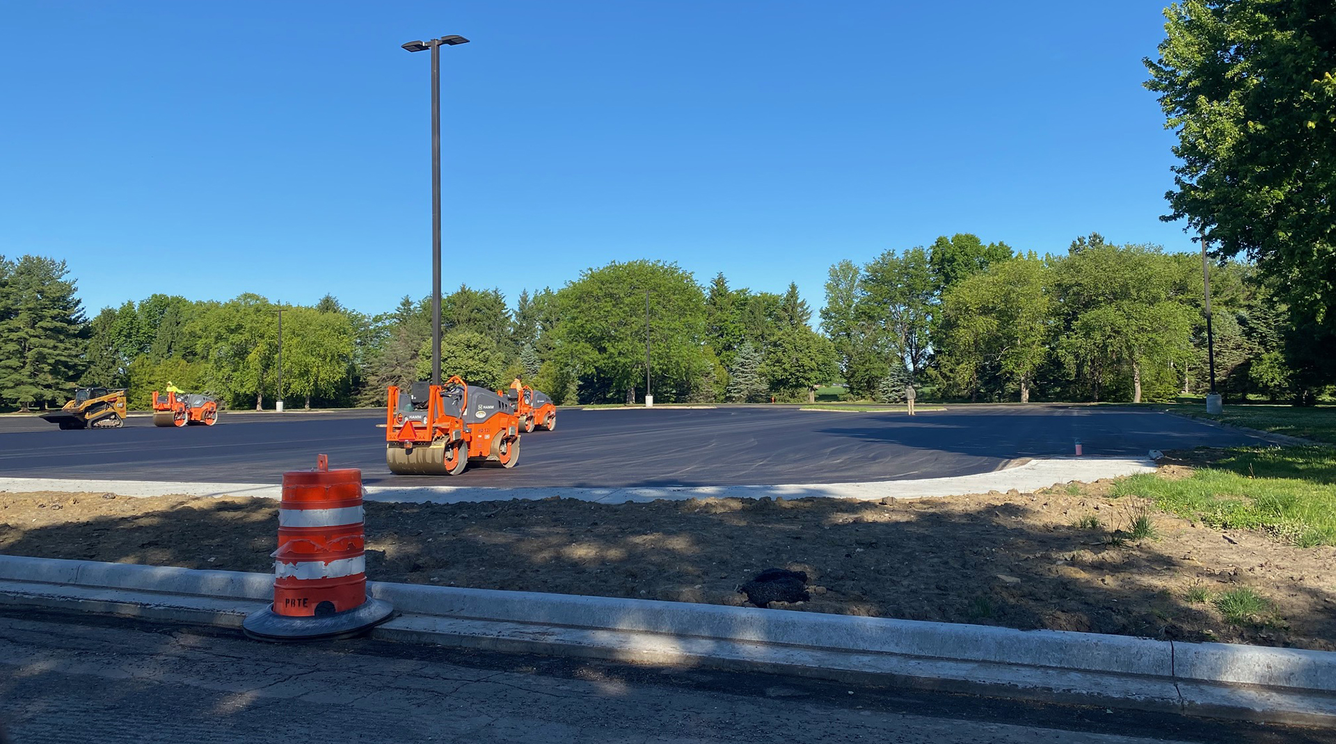 Asphalt paving at parking lot D