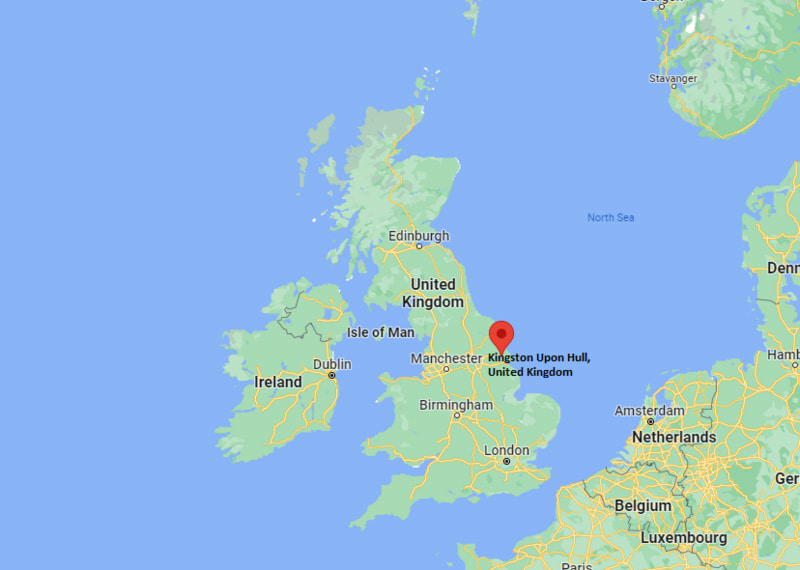 Location of Kingston Upon Hull from Google Maps