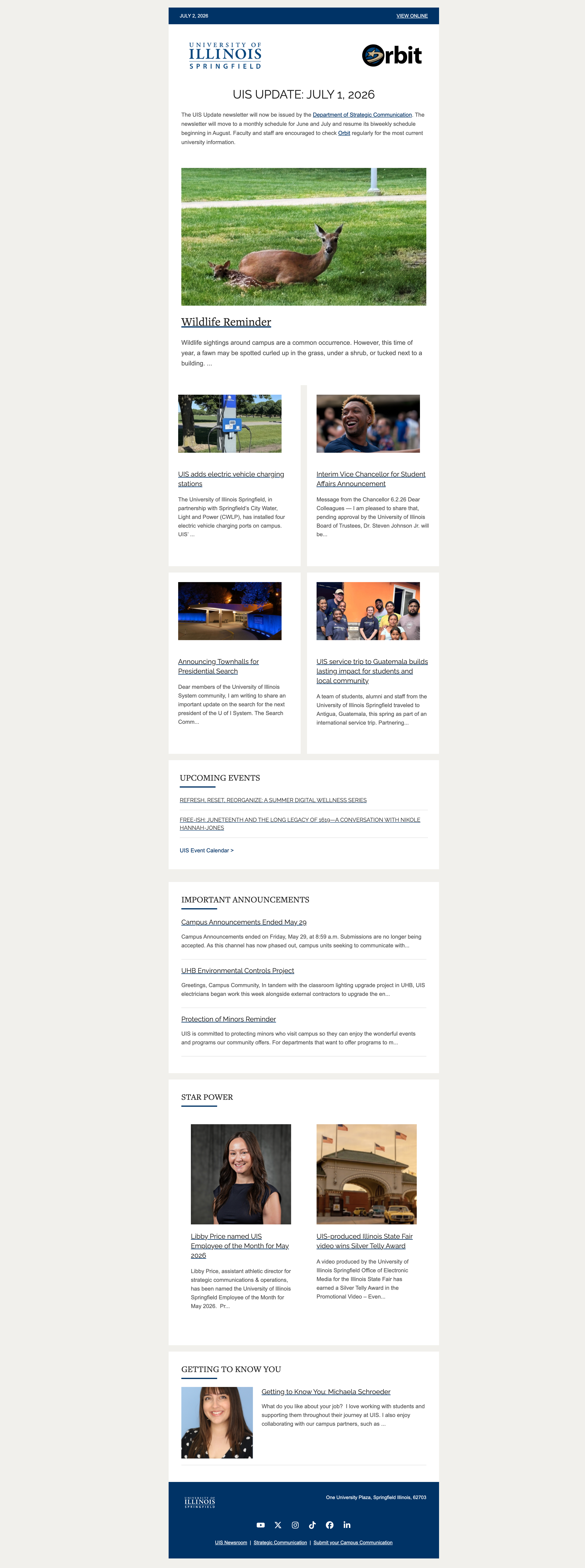 newsletter example using featured template
