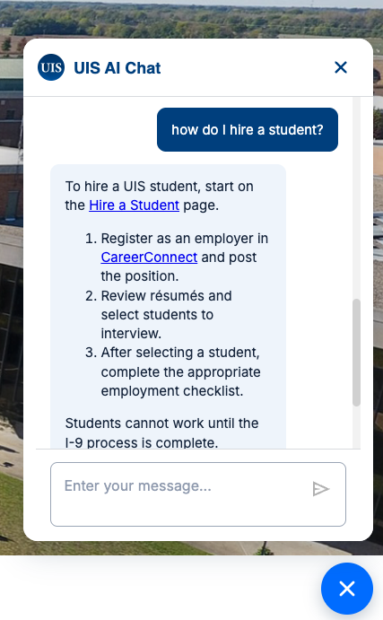 UIS AI chat example screenshot