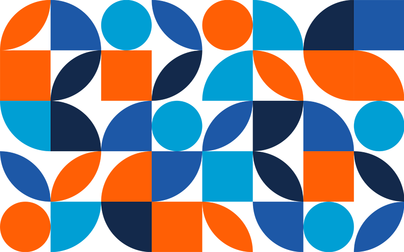 Red, blue, black geometric abstract pattern.
