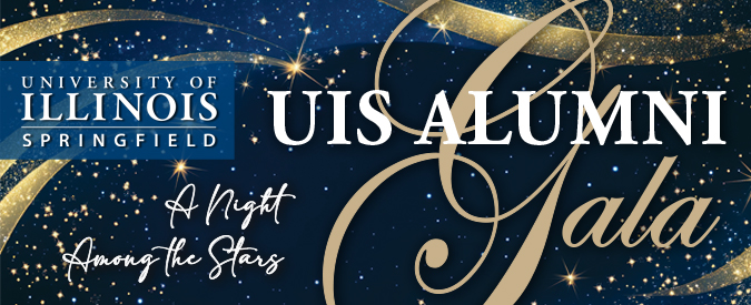 UIS Alumni Gala logo with starry night background.