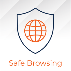 Shield icon with a globe, labeled "Safe Browsing."
