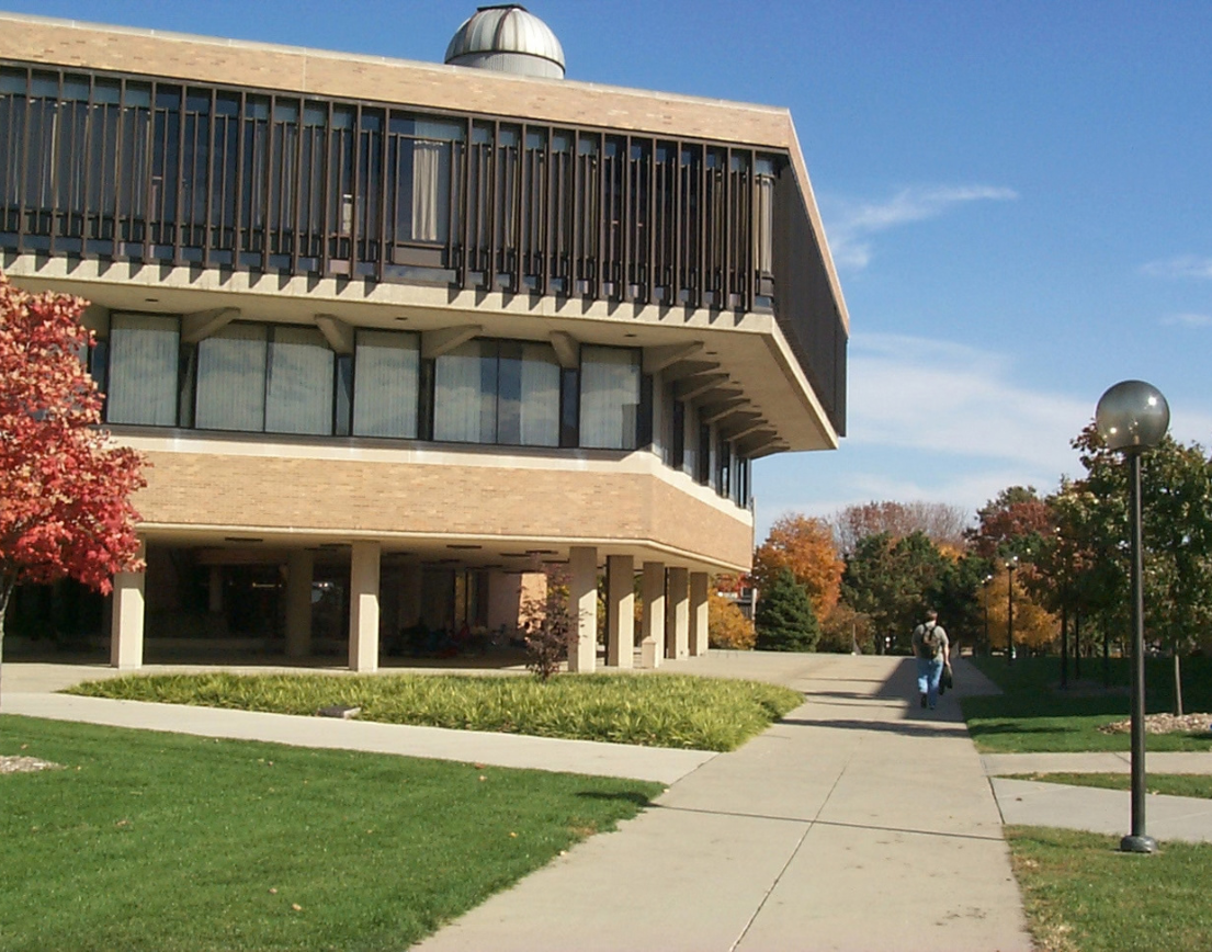 Brookens library during the fall