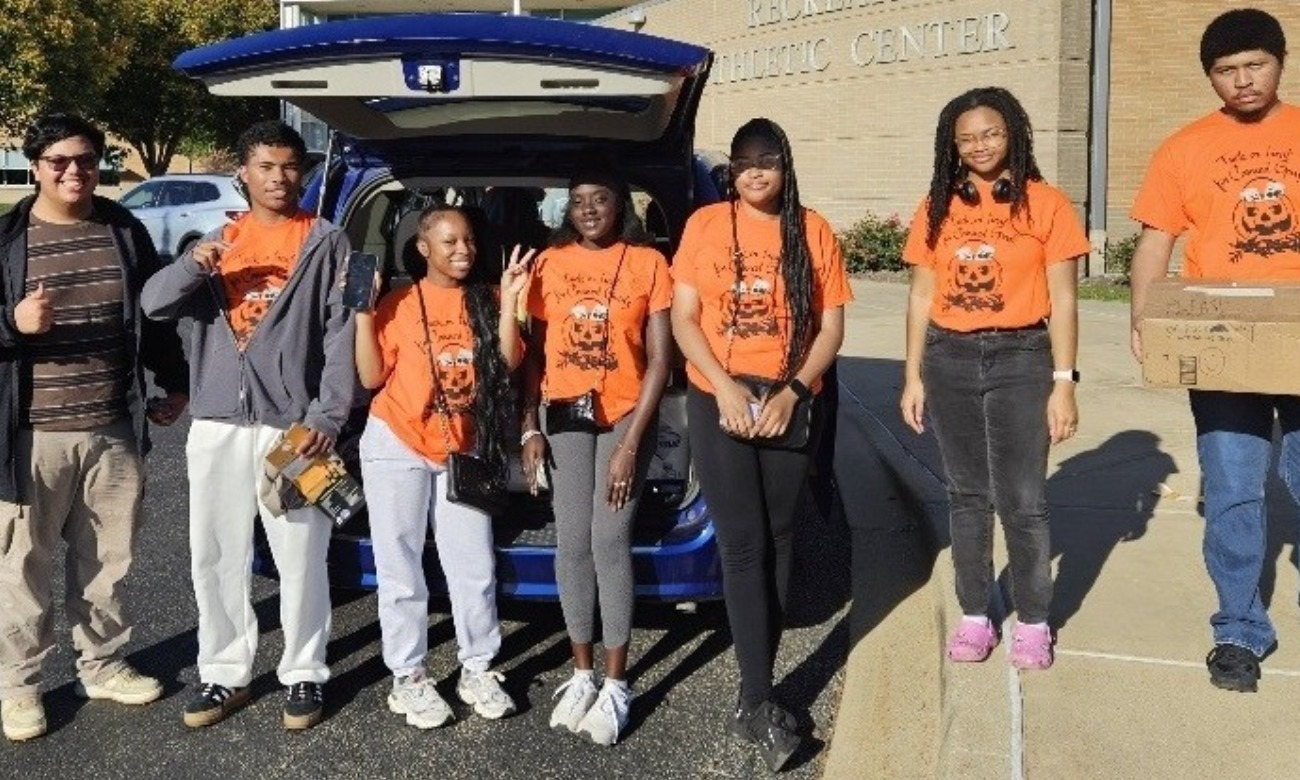 Trick or Treat for Canned Goods - Necessary Steps Team - Hang-tagging our Neighborhood