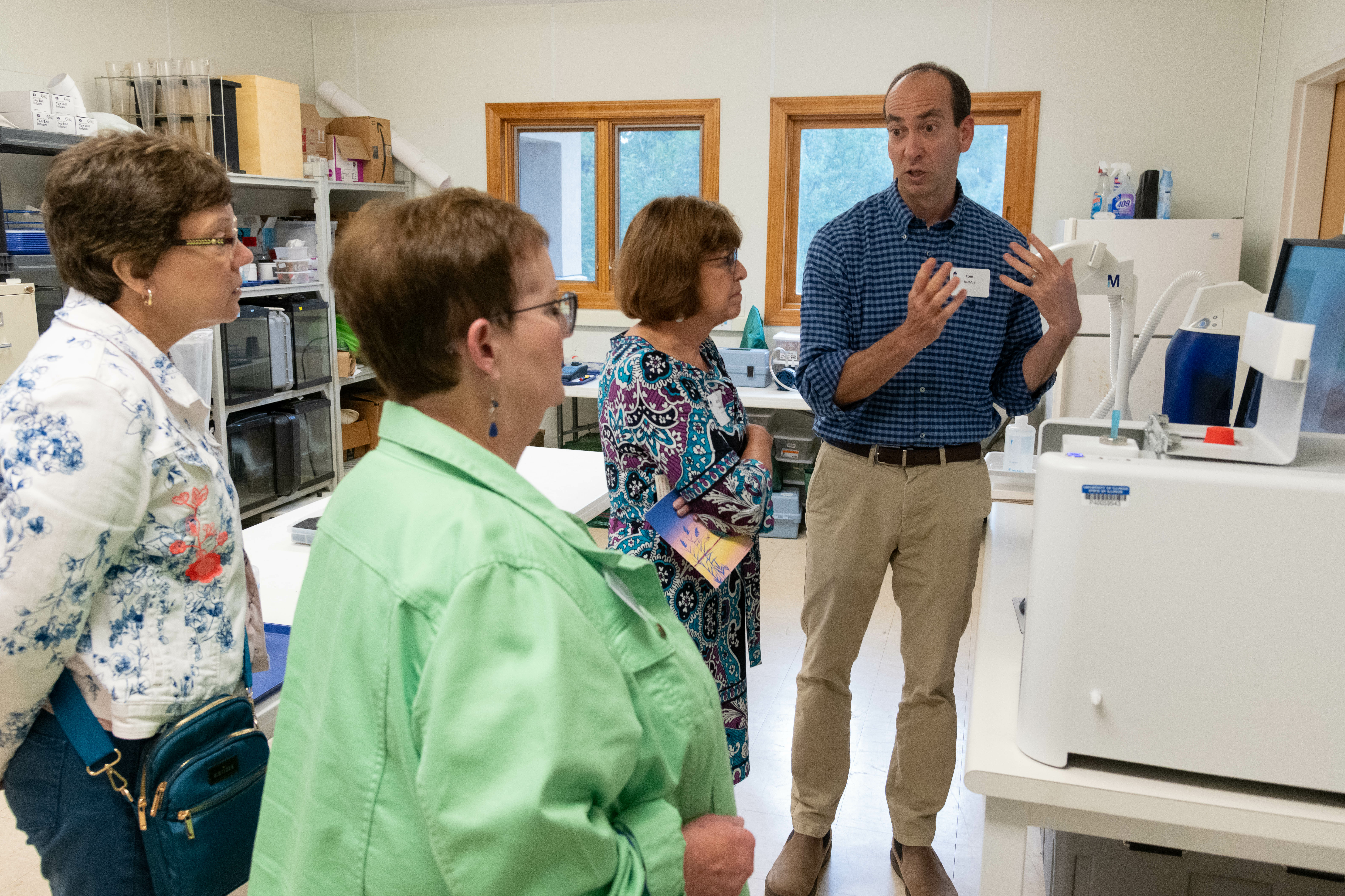 Women's luncheon showing lab equipment at Field Station at Lake Springfield