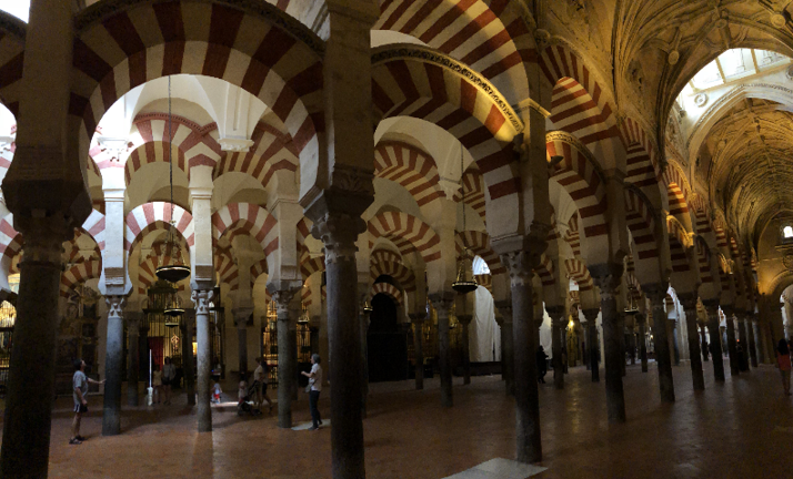 Inside an elaborate cathedral in Spain