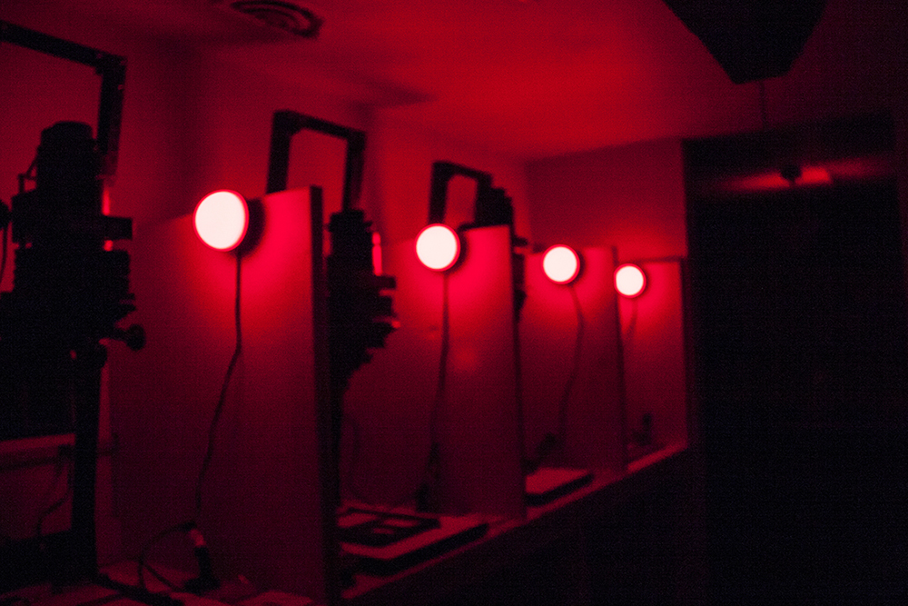 red lights in the darkroom