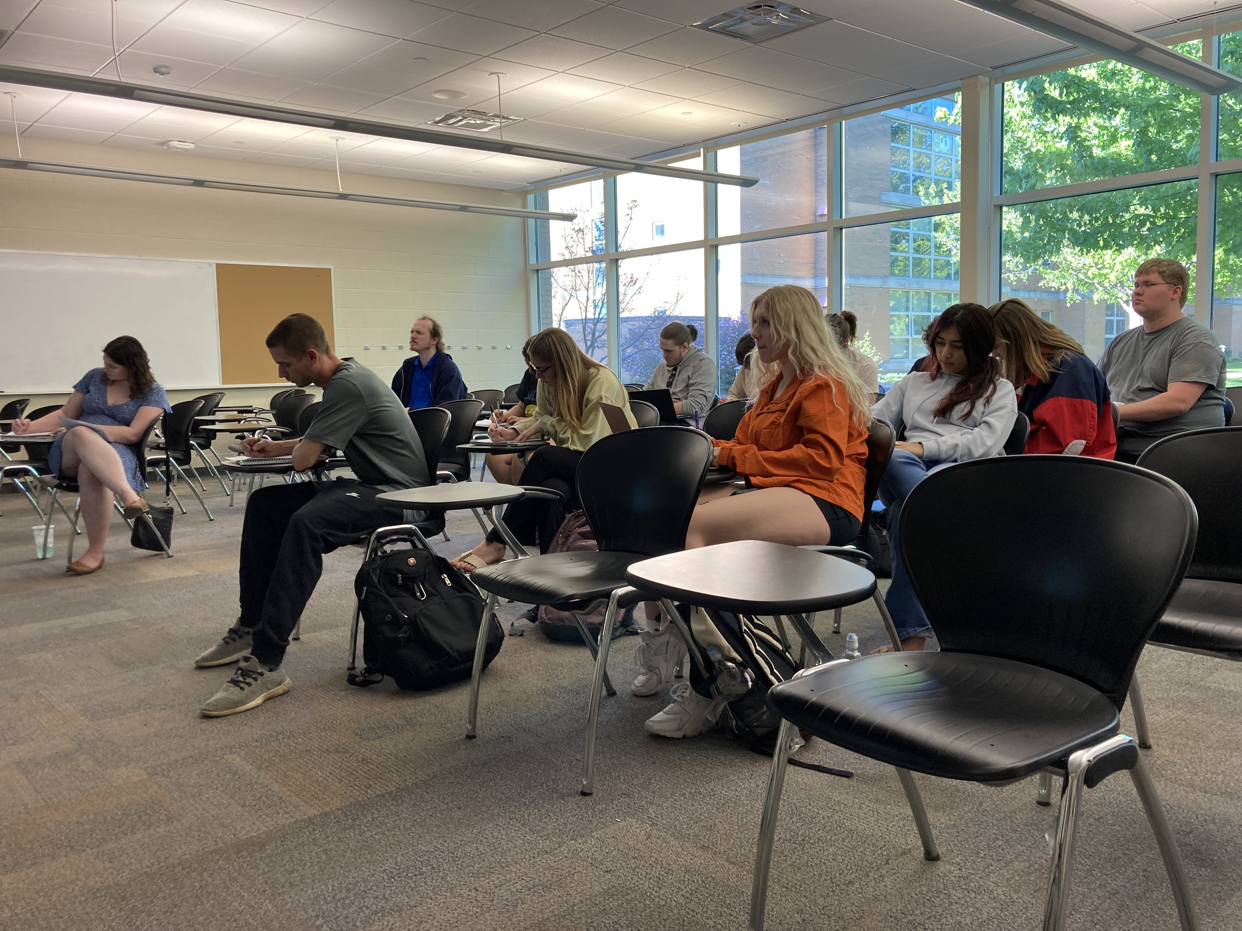 Students in a classroom setting. 