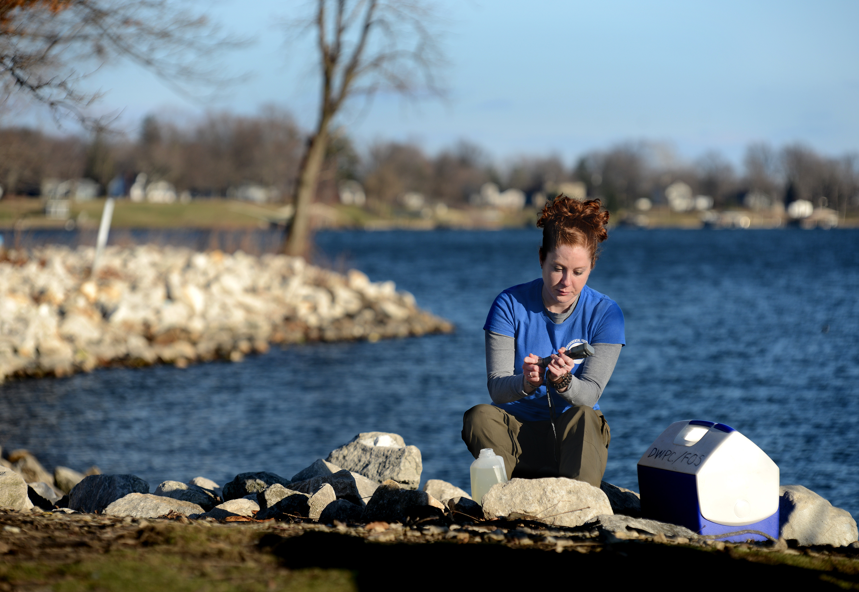 Woman does research at Emiquon.