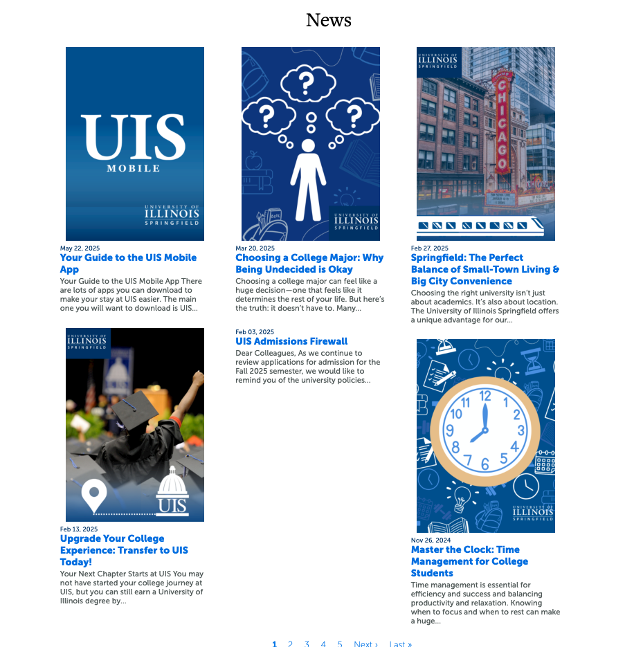 screenshot of news feed block