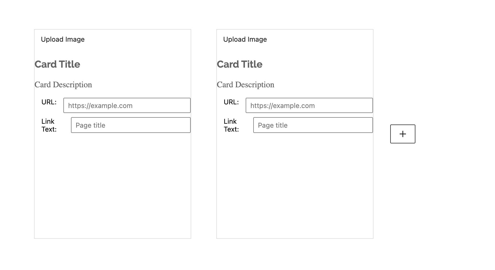 screenshot of image card with description container in the editor