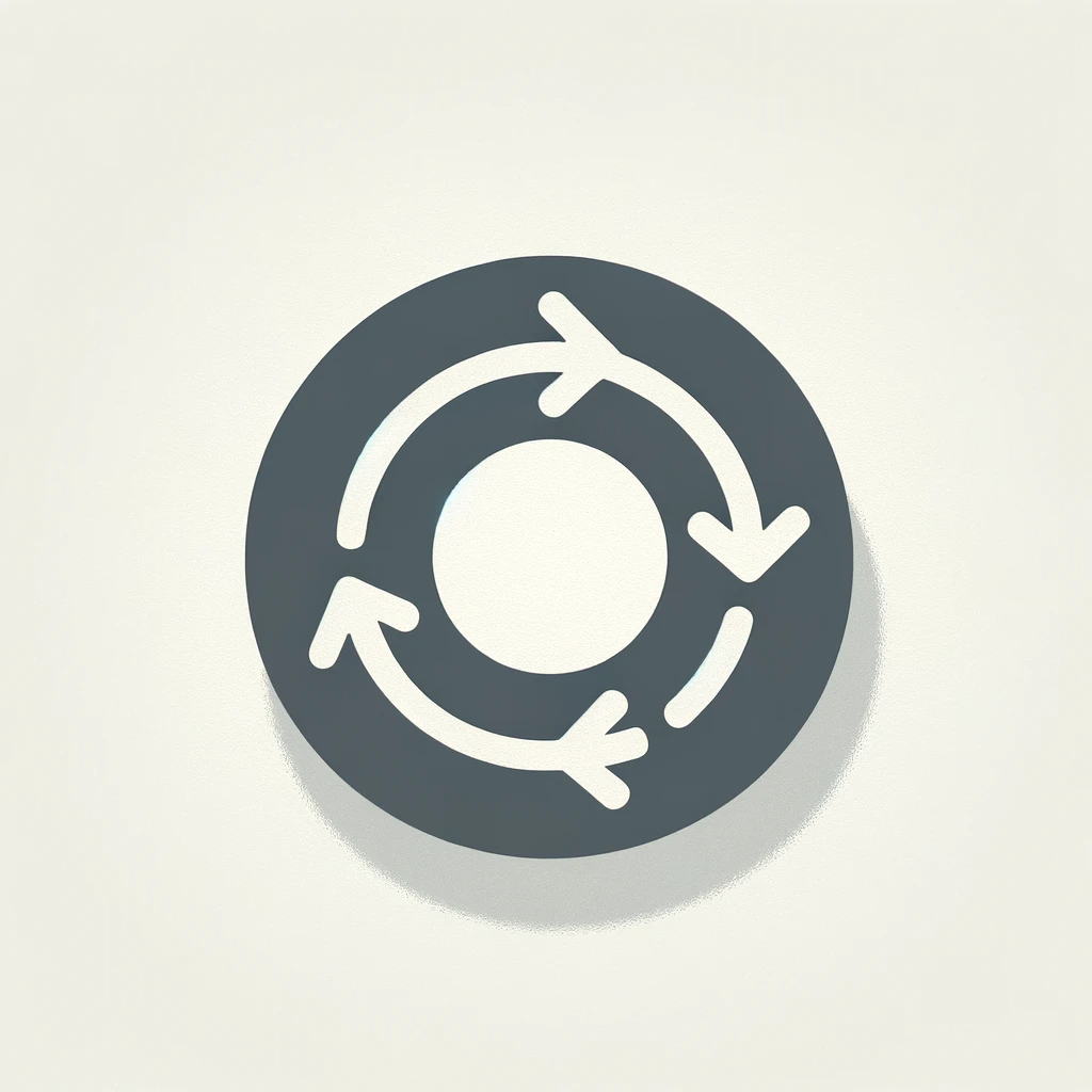 The icon visually conveys the idea of continuous support and cyclical giving.