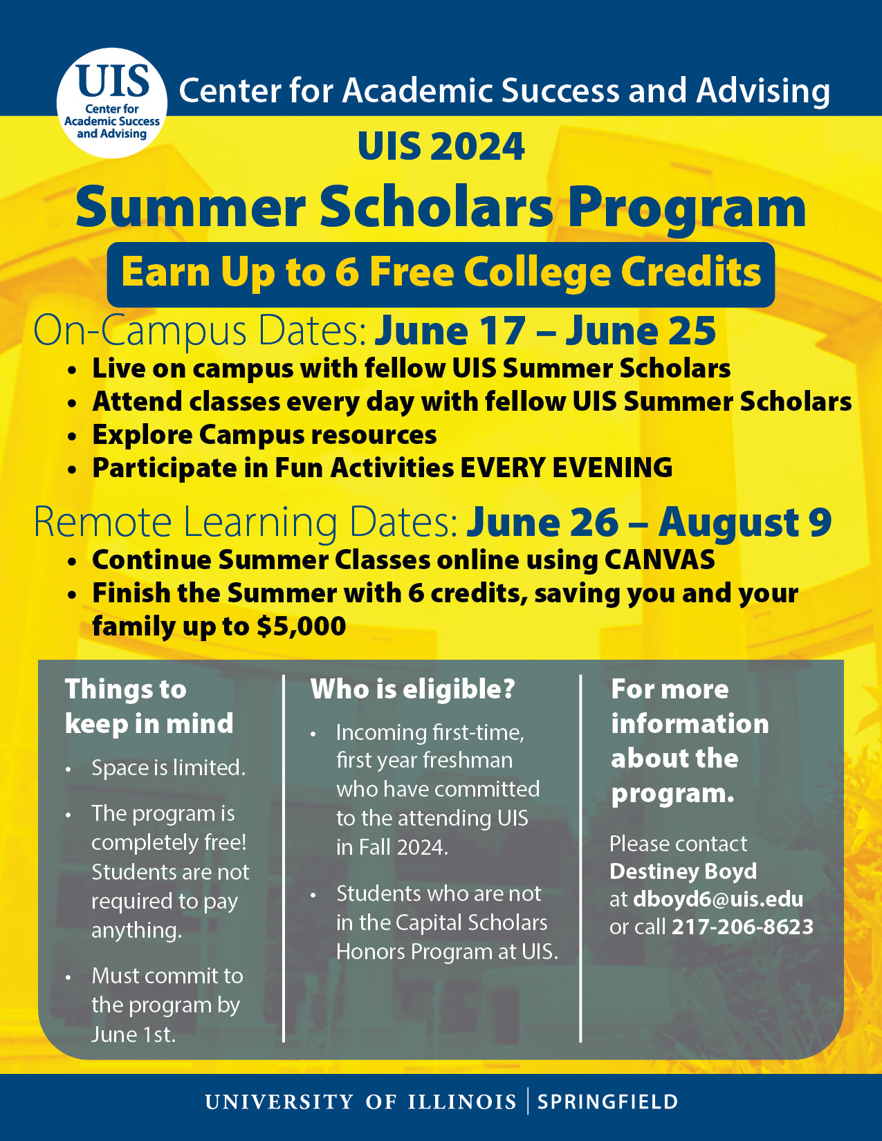 This image provides information about Summer Scholars 2024