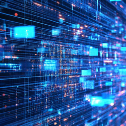 a hologram of digital applications spreading out