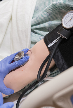 Nurse taking blood pressure 